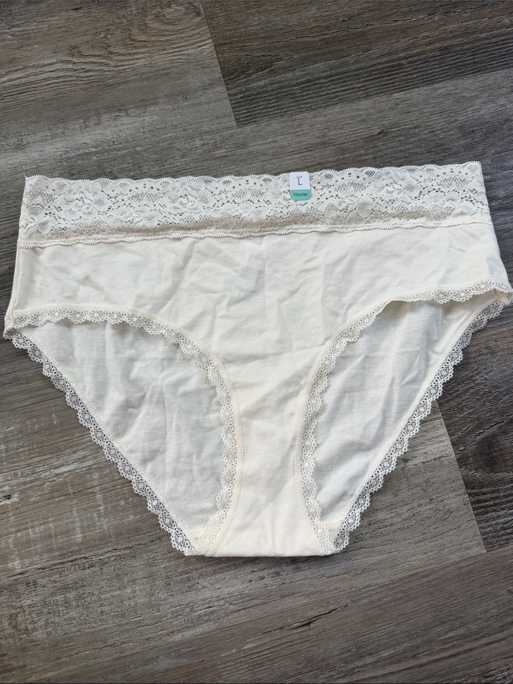 Maurices | Lace Trim Cotton Bikini Hipster Panty in Cream